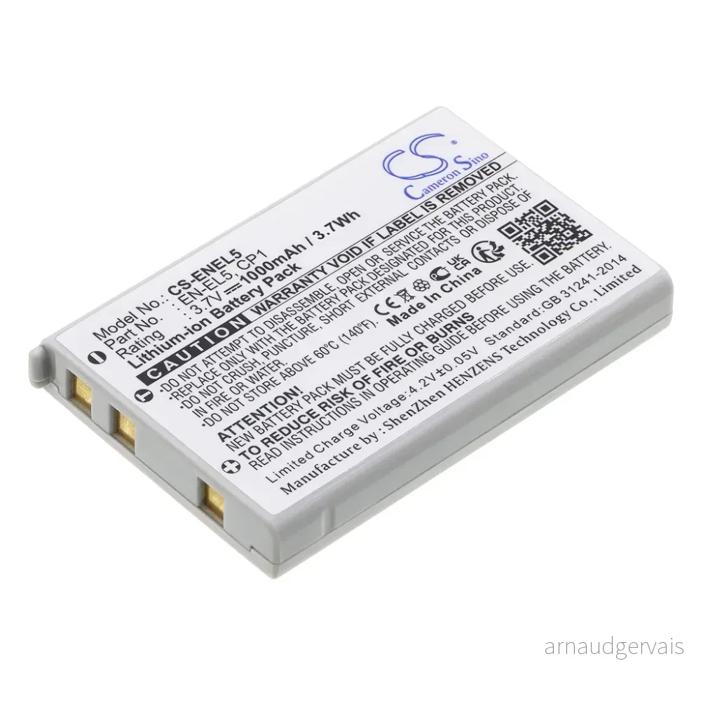 Batteri til Nikon Coolpix 5900, 3,7V, 1000mAh v:3725508