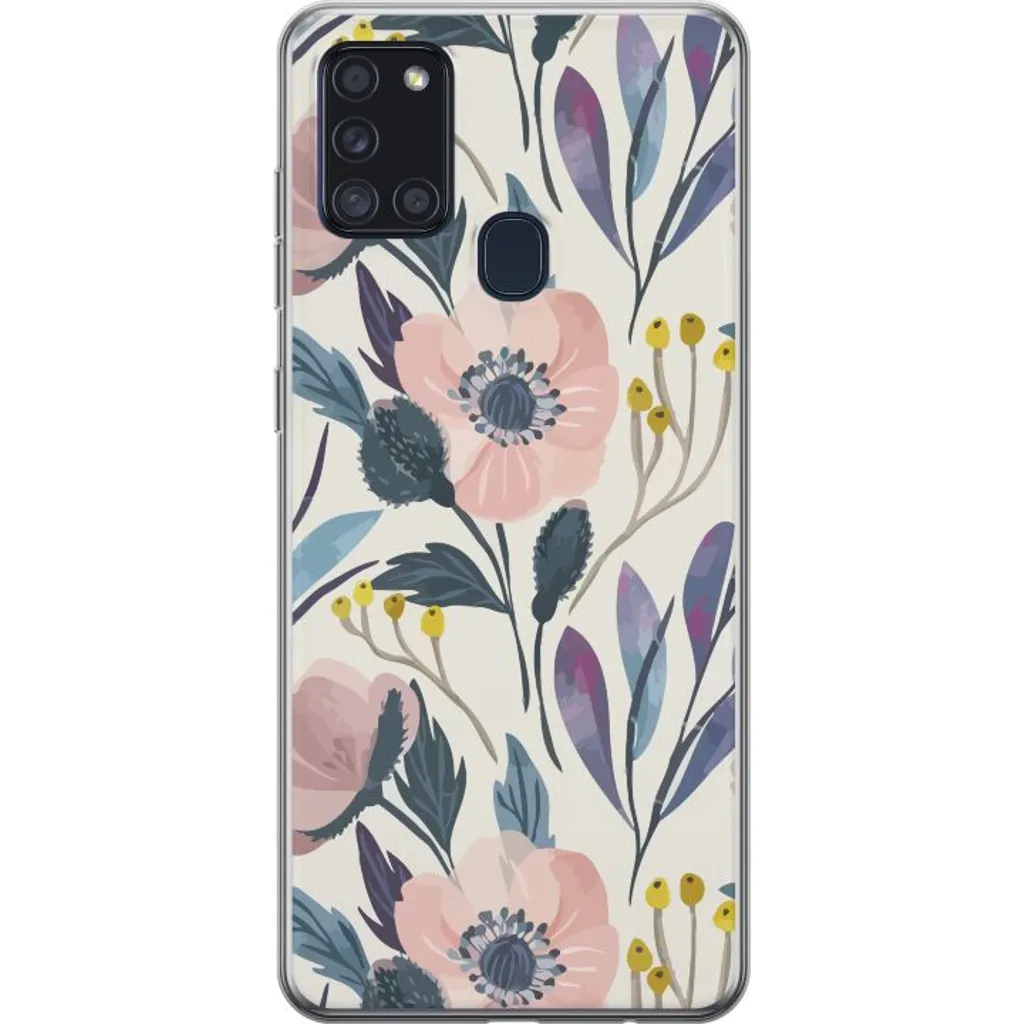 Samsung Galaxy A21s Gjennomsiktig Telefondeksel Blomsterglädje v:6259868