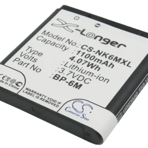 Batteri til BP-6M-S for Nokia, 3,7v, 1100mAh v:7340816