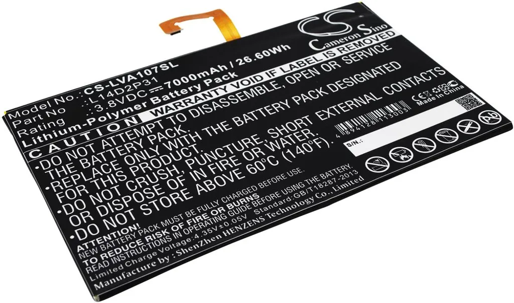 Batteri til Lenovo Tab 2 A10-70F, 3.8V, 7000 mAh v:7225263