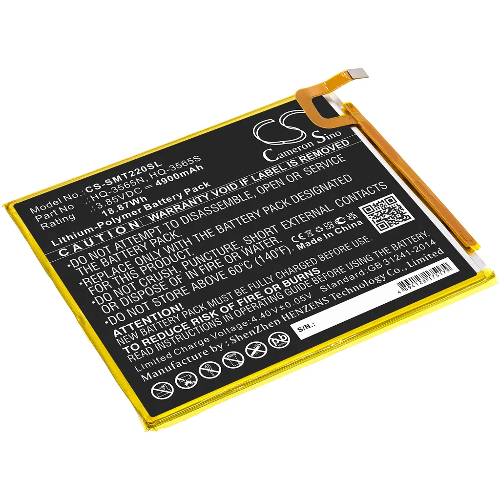 Batteri til Galaxy Tab A7 Lite 8.7 2021, 3.85V, 4900mAh v:5129696