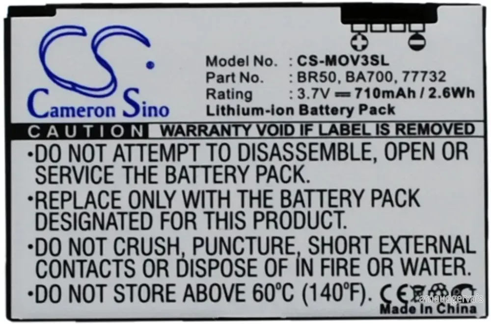 Batteri til Motorola Razr V3m, 3.7V, 710 mAh v:2842318