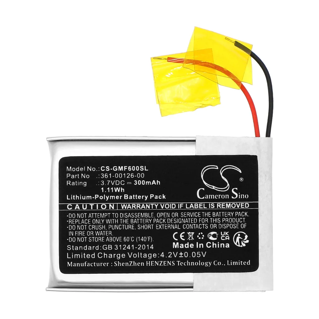 Batteri til 361-00126-00 for Garmin, 3.7V, 300mAh v:8118445