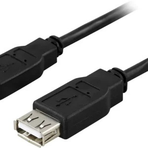 USB 2.0-kabel USB-A hann til USB-A hunn 0,2m – svart v:5470552