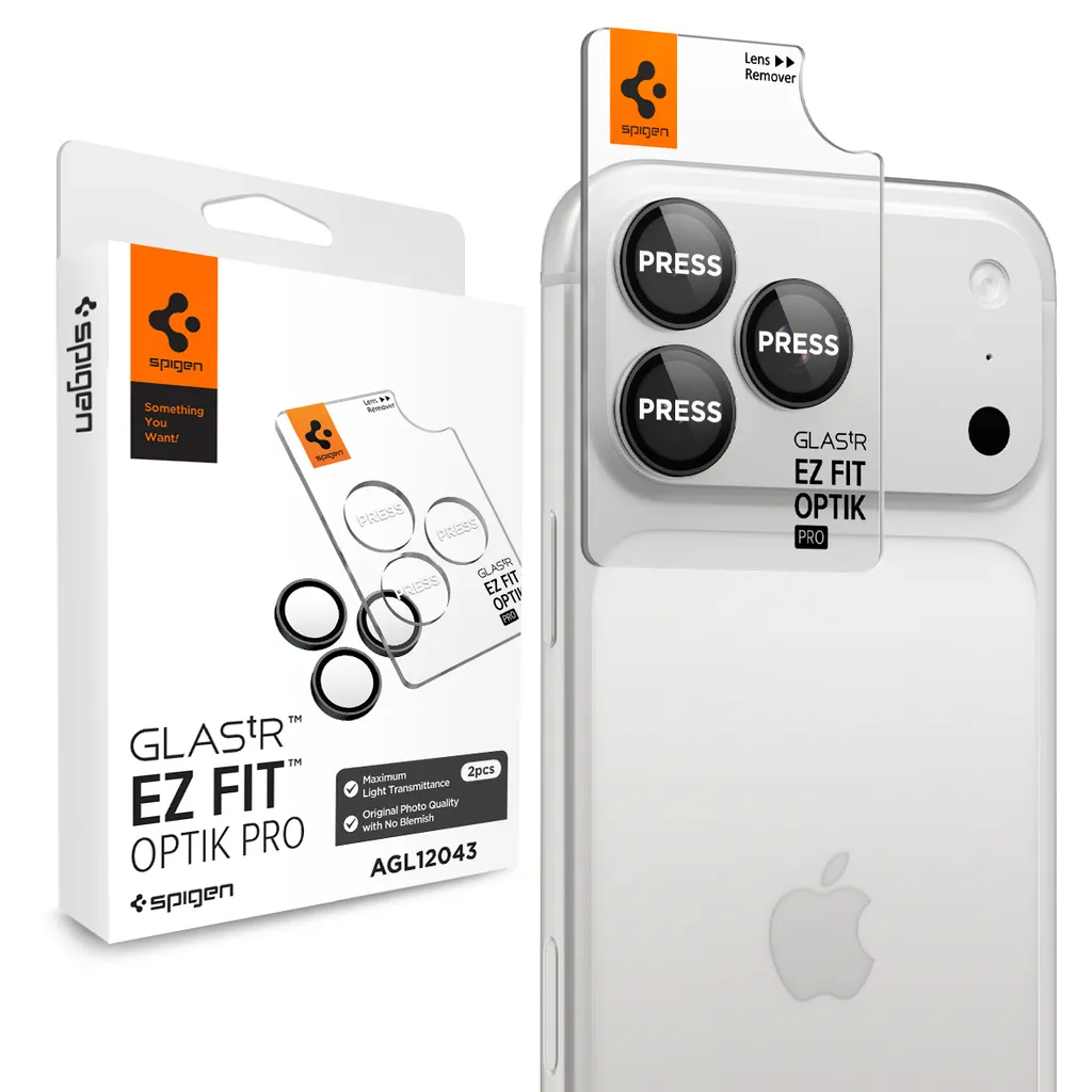 Spigen Glas.tR EZ Fit Optik Pro Linsebeskytter 2-paking til iPhone 18 Pro / Pro Max – Grå v:3156640