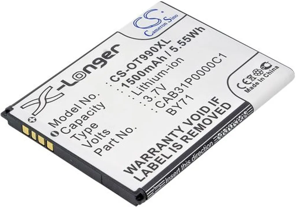Batteri til Alcatel OT-4019A, 3.7V, 1500 mAh v:8676066