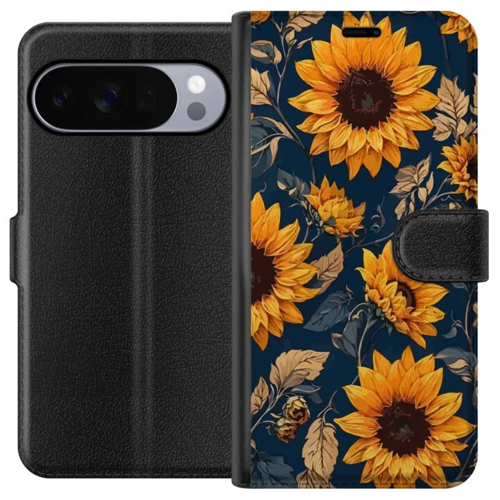 Google Pixel 10 Pro XL Sort Lommebokdeksel Solrosor v:8429058