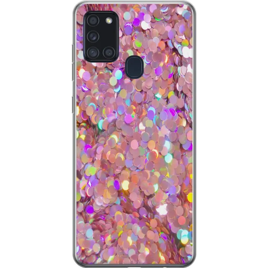 Samsung Galaxy A21s Gjennomsiktig Telefondeksel Glitter v:4532902