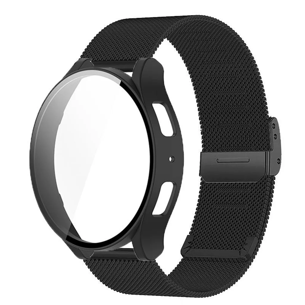Samsung Galaxy Watch7 44mm Milanese Klokkereim + Innebygd Skjermbeskytter – Svart v:5333957
