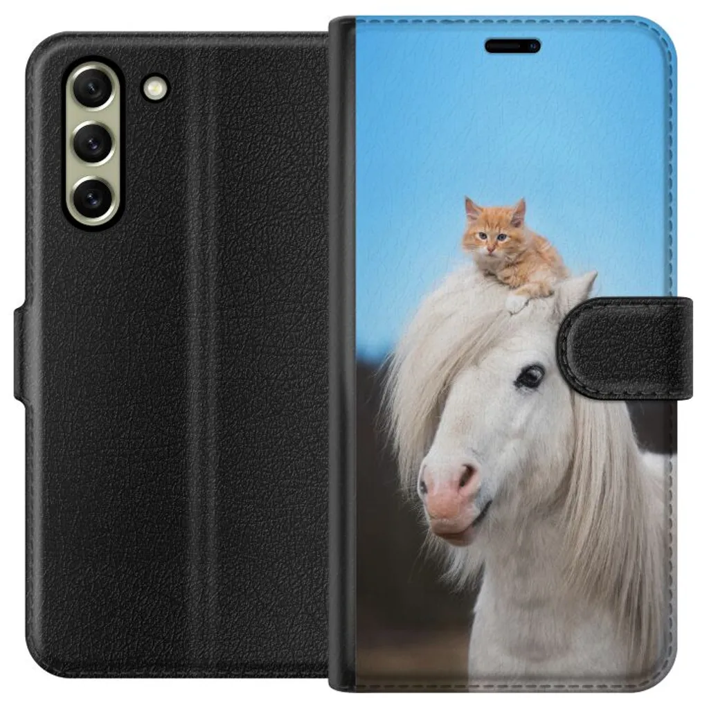 Samsung Galaxy S21 FE 5G Sort Lommebokdeksel Katt och Häst v:7082392 Samsung Galaxy S21 FE 5G Sort Lommebokdeksel Katt och Häst v:7082392