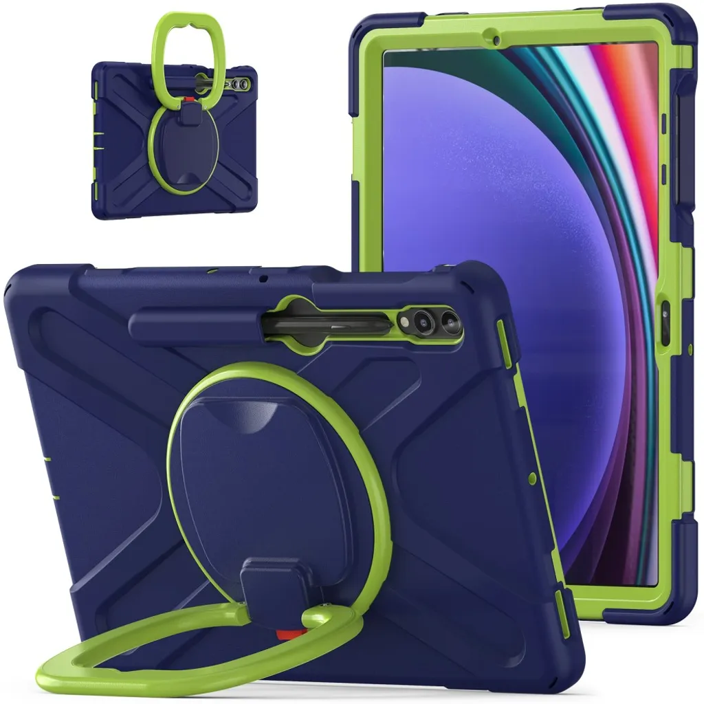 Samsung Galaxy Tab S9 FE Plus etc. Roterende Stativ Deksel – Marineblå v:3157336