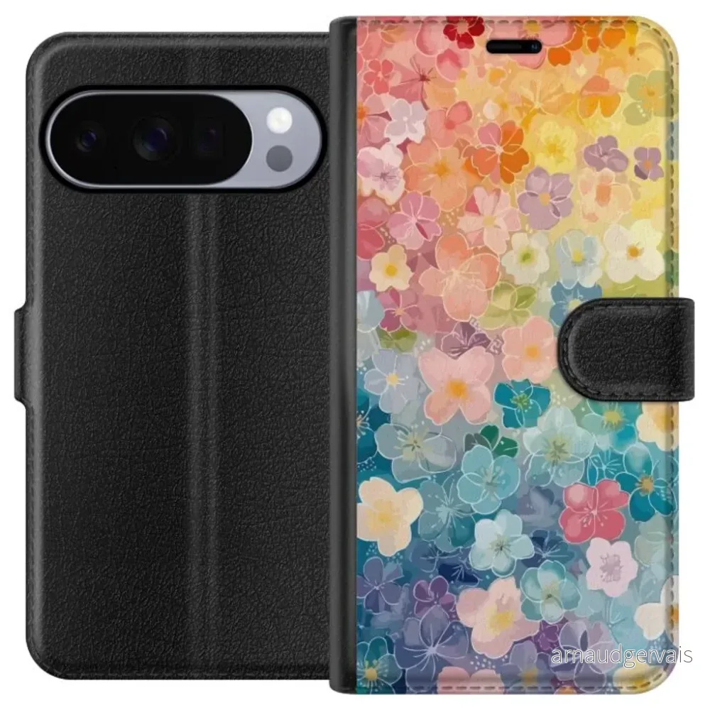 Google Pixel 11 Pro XL Sort Lommebokdeksel Miniatyrblommor v:8944046