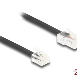 Delock Telefonkabel RJ45-plugg til RJ11-plugg – Svart 2m v:2214214