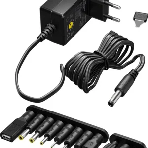 Universell strømforsyningsenhet med 11 adaptere, 3V – 12V, maks 12W v:5943323