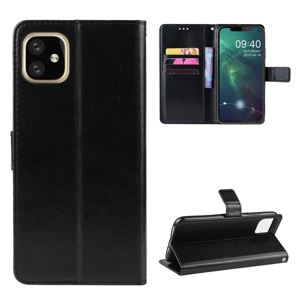 Crazy Horse Lommeboketui iPhone 12 Mini – Svart v:8335837