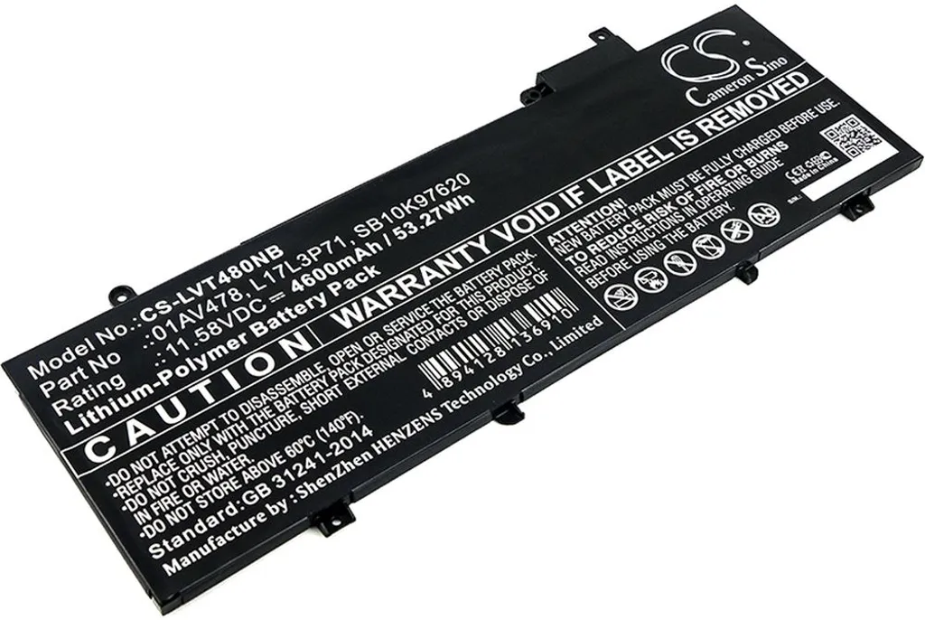 Batteri til Lenovo ThinkPad T480s 20L8SF9500, 11,58V, 4600mAh v:9417902