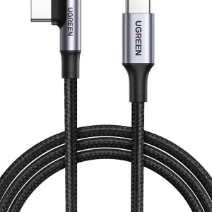 UGREEN USB-C til USB-C vinklet hurtigladekabel 100W PD, 2m – Svart v:4221446