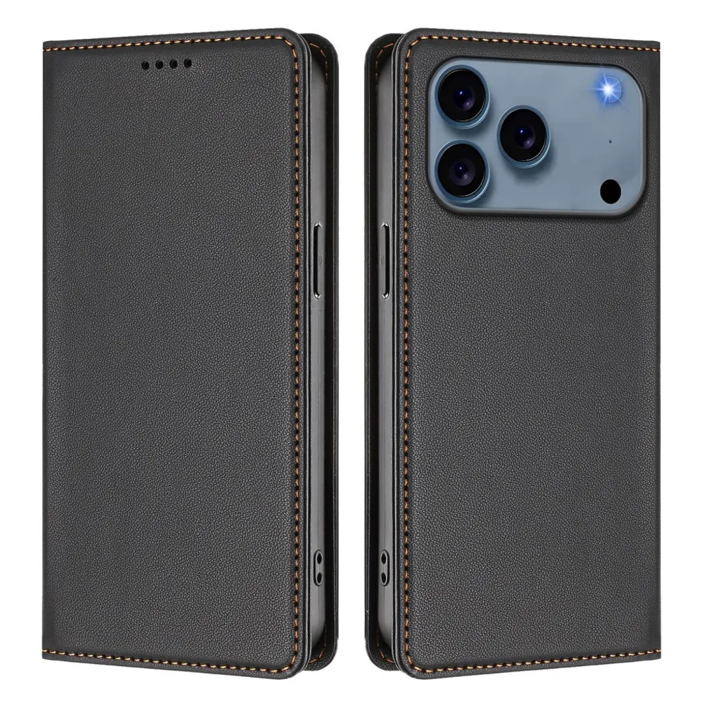 iPhone 18 Pro Max/17 Pro Max LommebokCover i PU skinn – Svart v:9434371