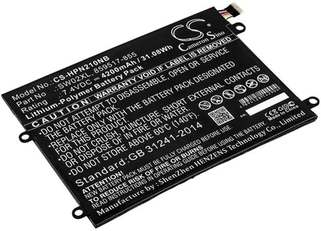 Batteri til HP Notebook X2 10-P018WM, 7.4V, 4200 mAh v:7141440