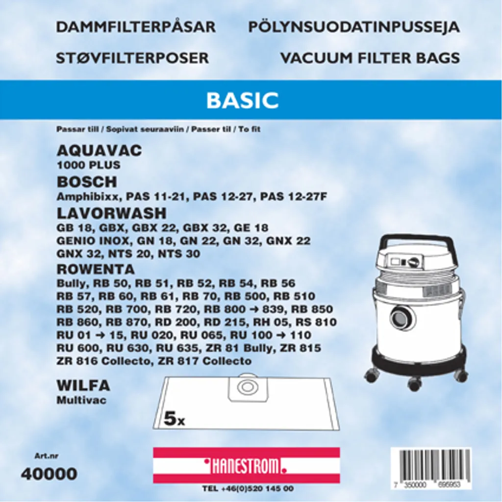 Støvsugerposer til Rowenta RU 635 v:7783002
