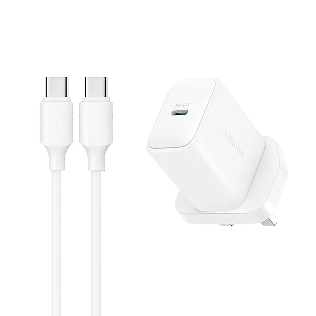 Joyroom USB-C vegglader 20W PD (UK-plugg) med 1 m USB-C-kabel – hvit v:5152488