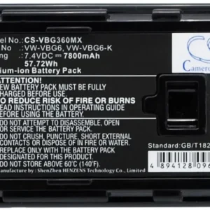 Batteri til VW-VBG6 for Panasonic, 7.4V, 7800 mAh v:2584833