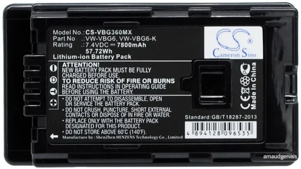 Batteri til VW-VBG6 for Panasonic, 7.4V, 7800 mAh v:2584833