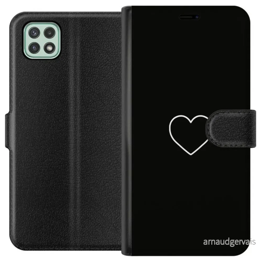 Samsung Galaxy A22 5G Sort Lommebokdeksel Hjärta v:4058098