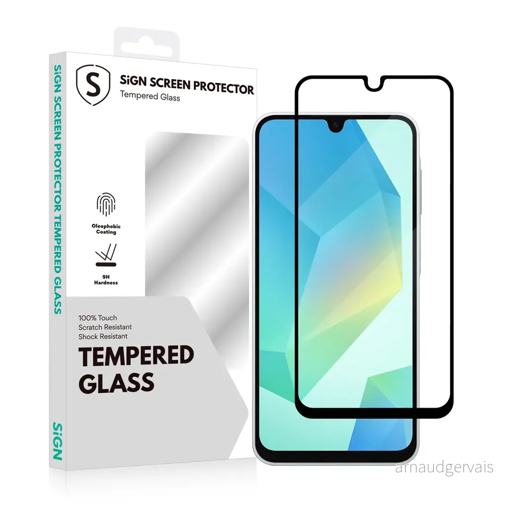 SiGN 2.5D heldekkende skjermbeskytter i herdet glass til Samsung Galaxy A16/A17 v:4100479