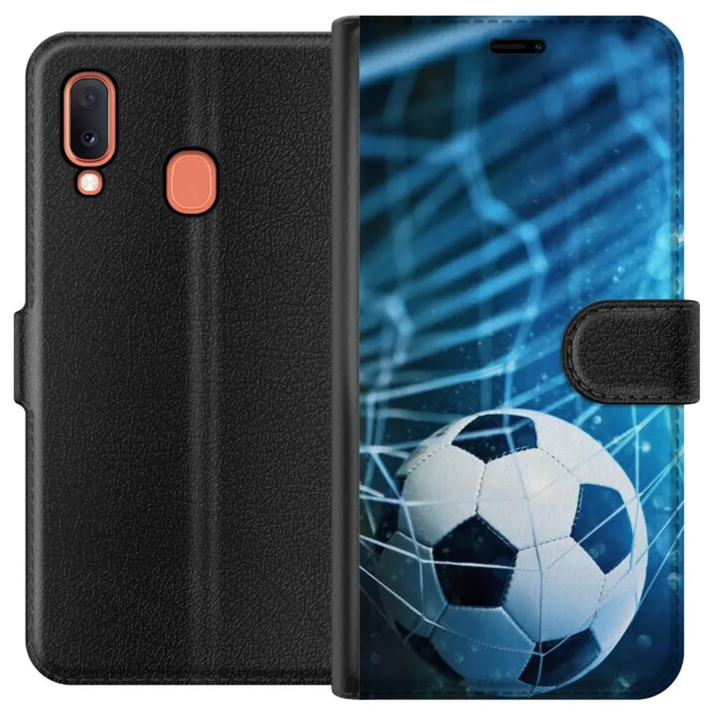Samsung Galaxy A20e Sort Lommebokdeksel Fotboll v:2974713