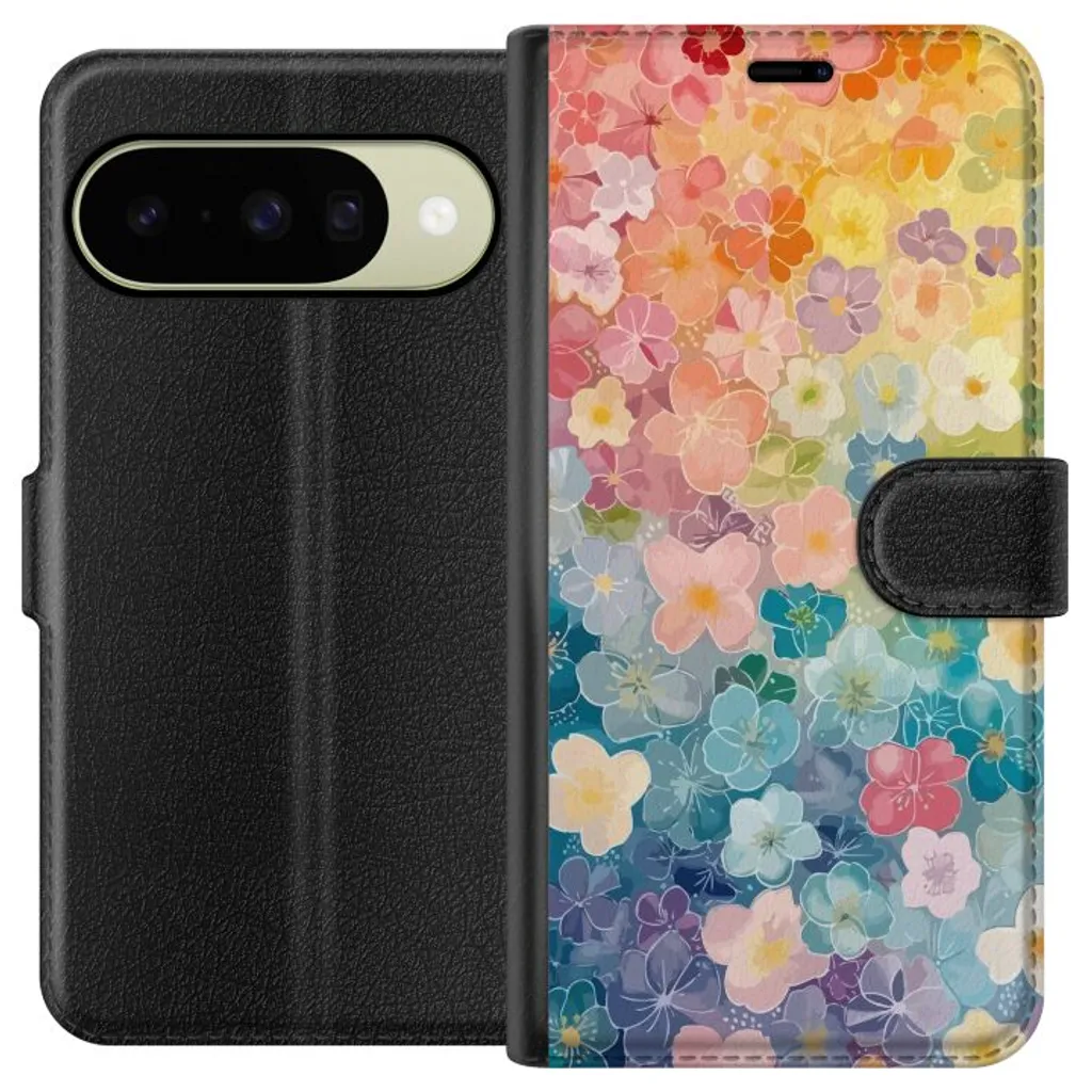 Google Pixel 11 Sort Lommebokdeksel Miniatyrblommor v:3733807
