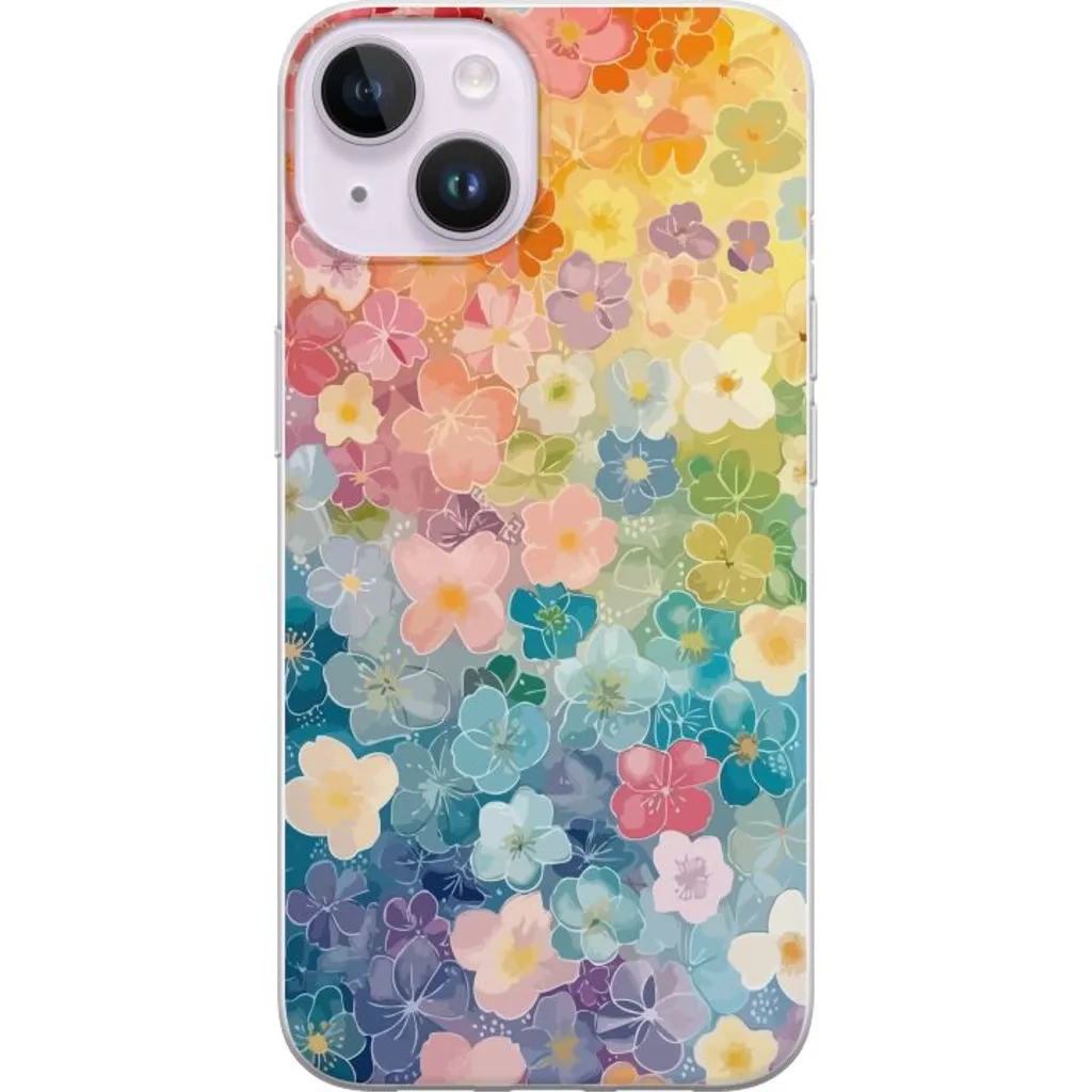 Apple iPhone 14 Gjennomsiktig Telefondeksel Miniatyrblommor v:4947361