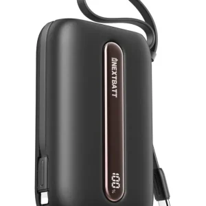 Kraftig mini-powerbank med innebygde kabler 20000mAh – 22,5W svart v:3849992