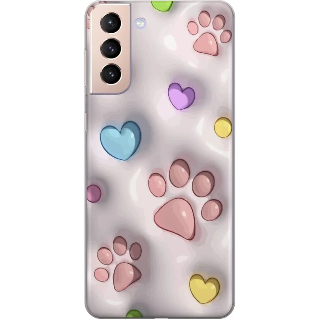 Samsung Galaxy S21 Gjennomsiktig Telefondeksel Fluffiga Tassar v:2419048