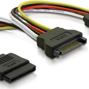 DELTACO Y-strømadapter for 15-pins SATA-strøm, 10 cm v:5861531 DELTACO Y-strømadapter for 15-pins SATA-strøm, 10 cm v:5861531