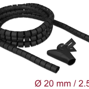 Delock spiralslange for kabelhåndtering med trekkverktøy 2,5 mx 20 mm – svart v:4499894