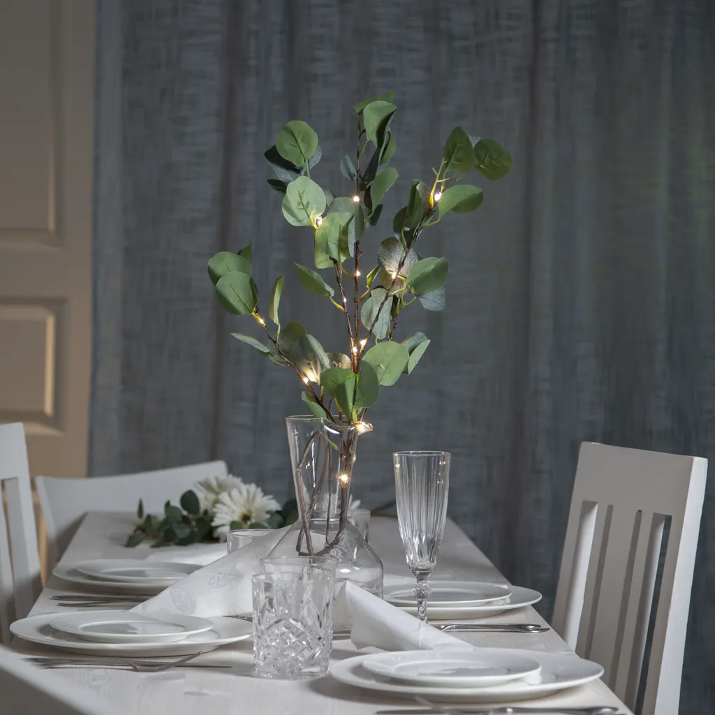 LED dekorativ gren eukalyptus / 15 LED / 30×90 cm / TIMER / INNENDØRS v:9996724
