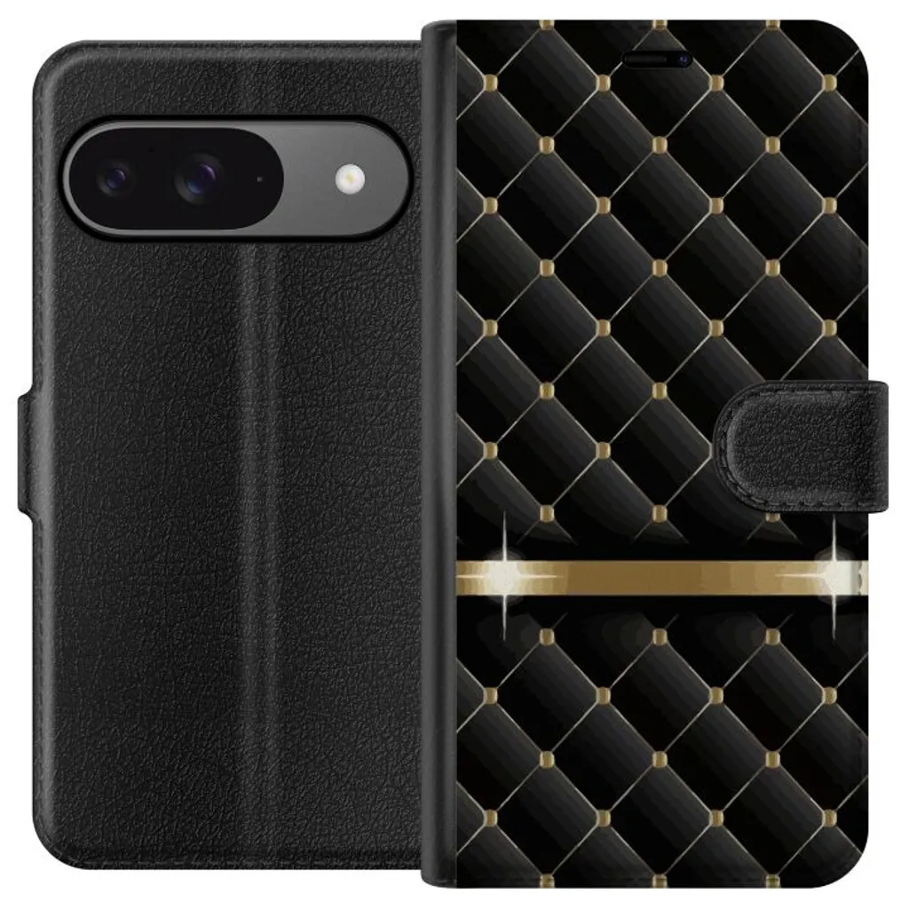 Google Pixel 9 Sort Lommebokdeksel Lyxigt v:3816267