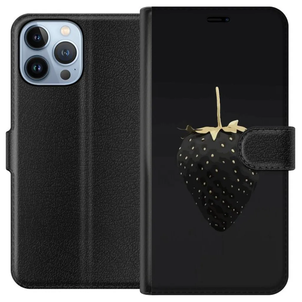 Apple iPhone 13 Pro Max Sort Lommebokdeksel Exklusiv Jordgubbe v:9903048