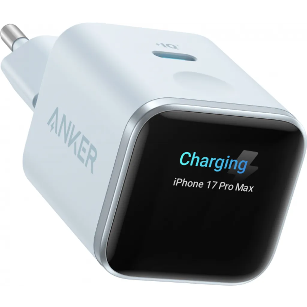 Anker Vegglader Nano Display, 45W, USB-C – Blå v:5183571 Anker Vegglader Nano Display, 45W, USB-C – Blå v:5183571