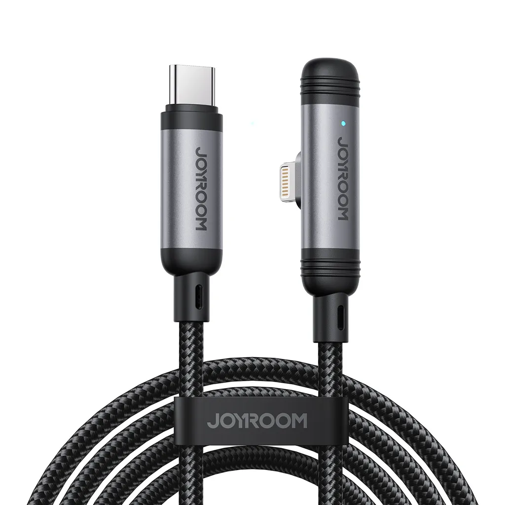 Joyroom USB-C til Lightning vinklet hurtigladekabel 30W, 1,2m – Svart v:3784967
