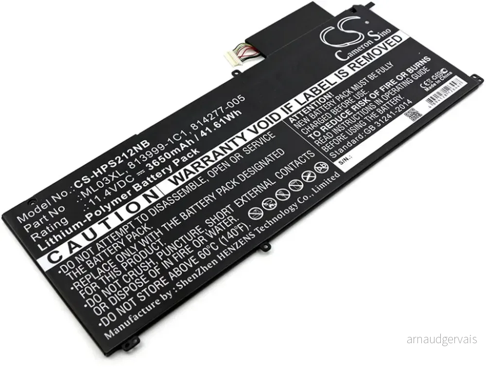 Batteri til ML03XL for HP, 11.4V, 3650 mAh v:2486084