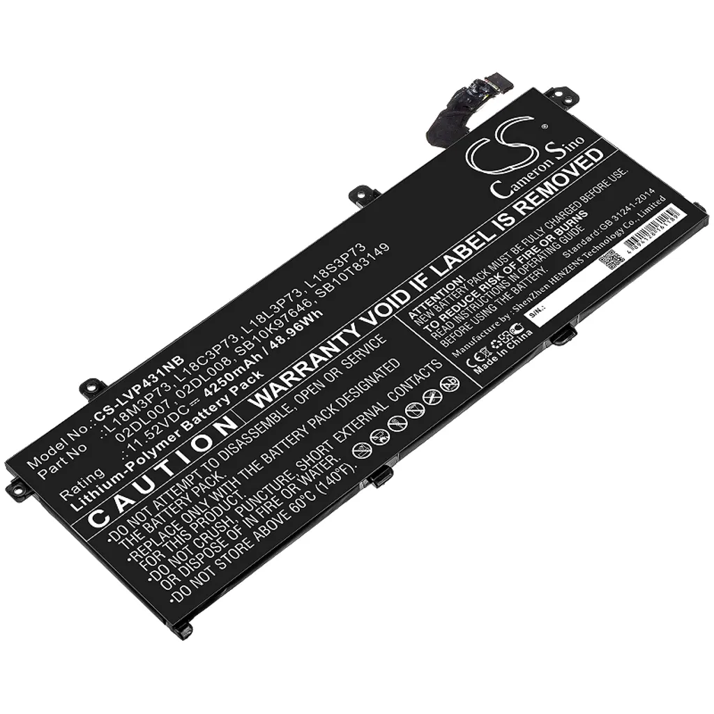Batteri til Lenovo ThinkPad T490 20N2A002CD, 11.52V, 4250 mAh v:2126614