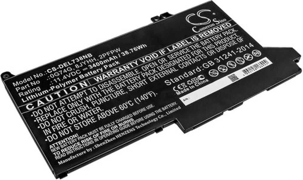 Batteri til 2PFPW for Dell, 11.4V, 3400 mAh v:3786670
