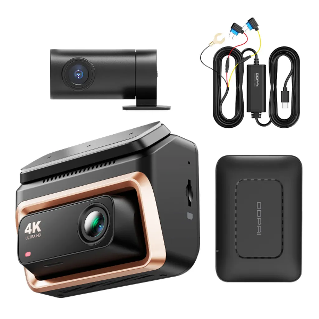 DDPAI Z60 Pro 4G Dashcam med ryggekamera, Wi-Fi, GPS og 3-tommers LCD-skjerm – svart v:3872673
