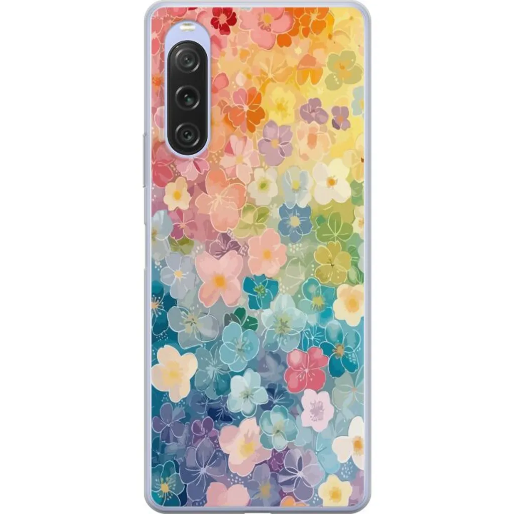 Sony Xperia 10 V Gjennomsiktig Telefondeksel Miniatyrblommor v:3902114