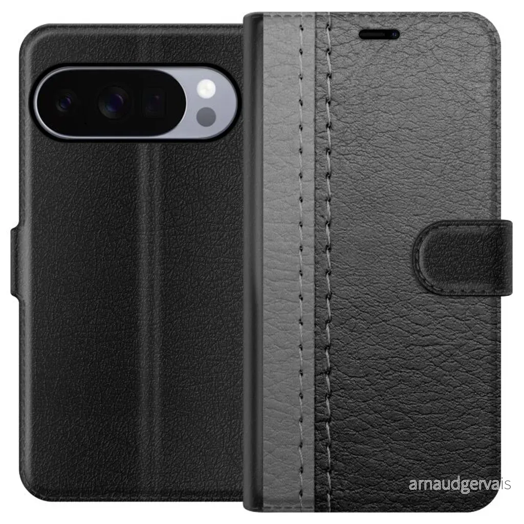 Google Pixel 11 Pro XL Sort Lommebokdeksel Grått Fake Läder v:3050541