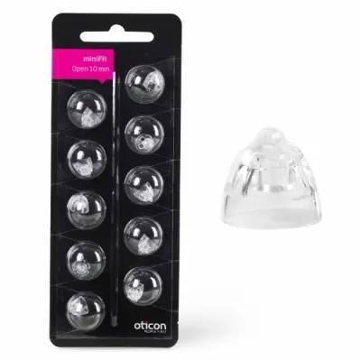 Oticon Dome Open minifit 10mm modell Alta/Sort(10/frp) v:3853054