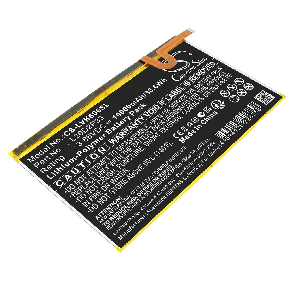 Batteri til L20C2P33 for Lenovo, 3.86V, 10000mAh v:4786256 Batteri til L20C2P33 for Lenovo, 3.86V, 10000mAh v:4786256