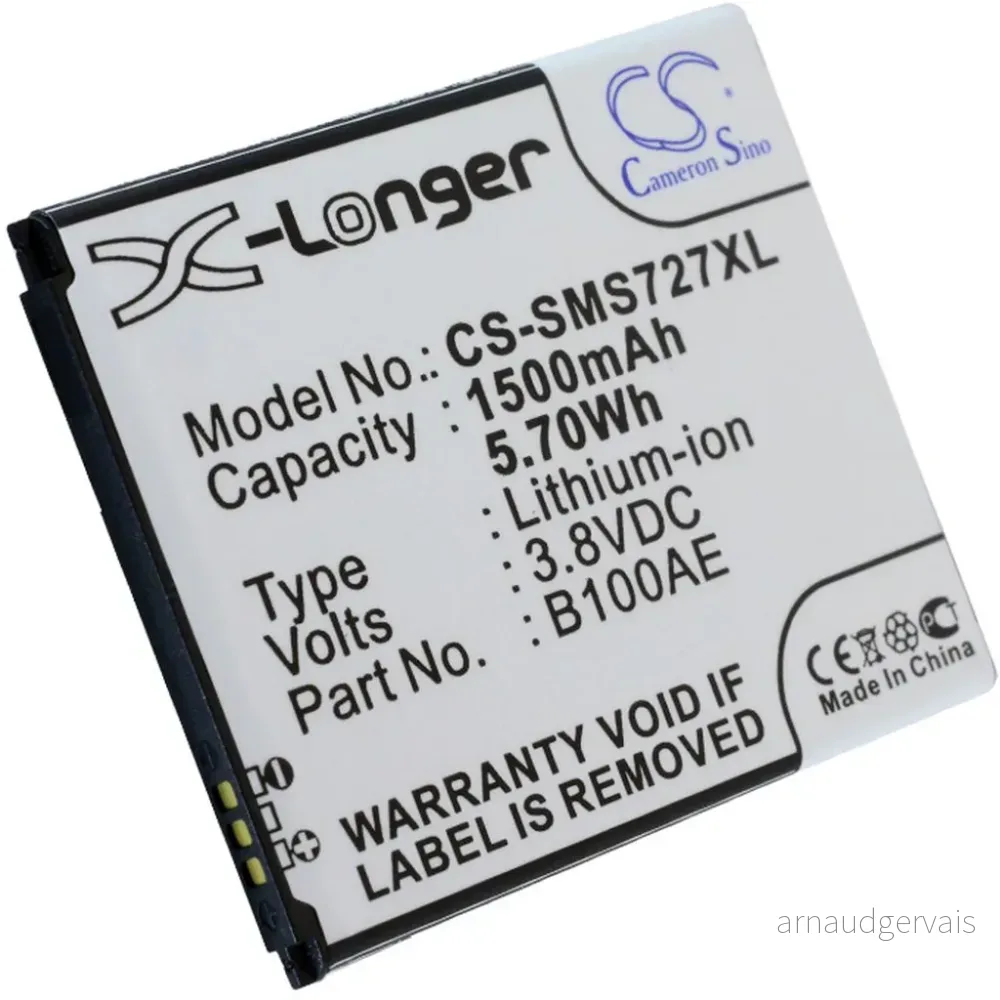 Batteri til B100AE for Samsung, 3.8V, 1500 mAh v:1731633 Batteri til B100AE for Samsung, 3.8V, 1500 mAh v:1731633